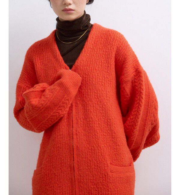 ADAM ET ROPE'「【WEB限定】ミックスパターンジップミドルカーディガン」|カーディガン|