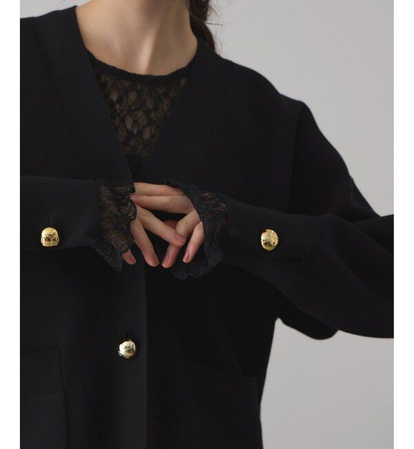 ADAM ET ROPE'「【サステナブル】ロゴボタンミドルカーディガン」|カーディガン|