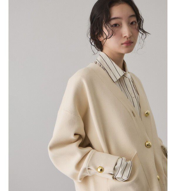 ADAM ET ROPE'「【サステナブル】ロゴボタンミドルカーディガン」|カーディガン|