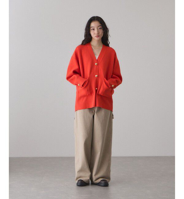 ADAM ET ROPE'「【サステナブル】ロゴボタンミドルカーディガン」|カーディガン|