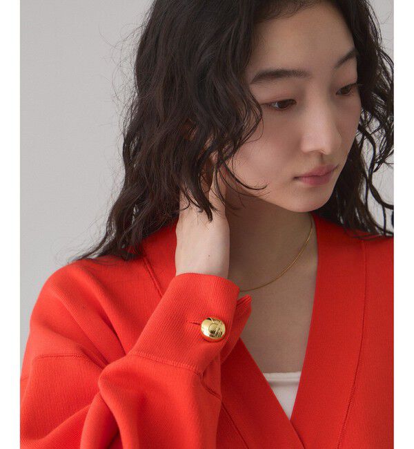 ADAM ET ROPE'「【サステナブル】ロゴボタンミドルカーディガン」|カーディガン|