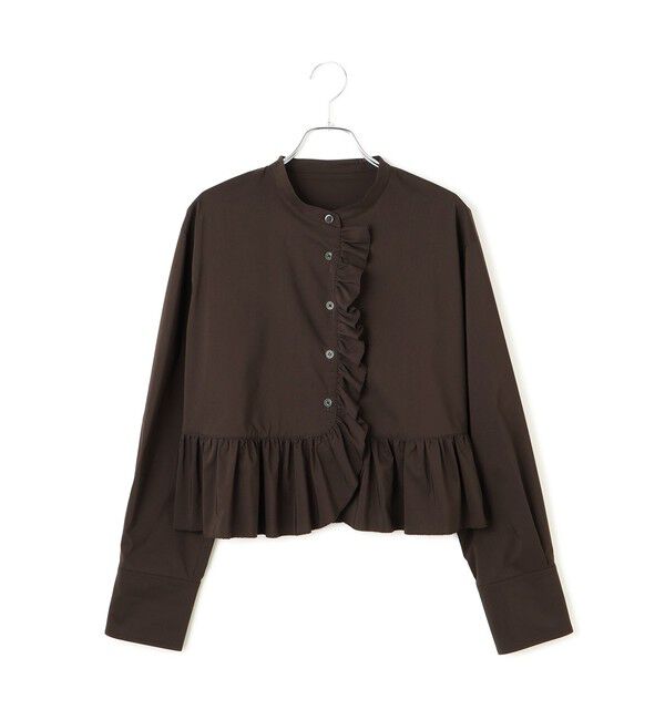 ADAM ET ROPE'「【サステナブル】ロングスリーブフリルブラウス」|シャツ・ブラウス|
