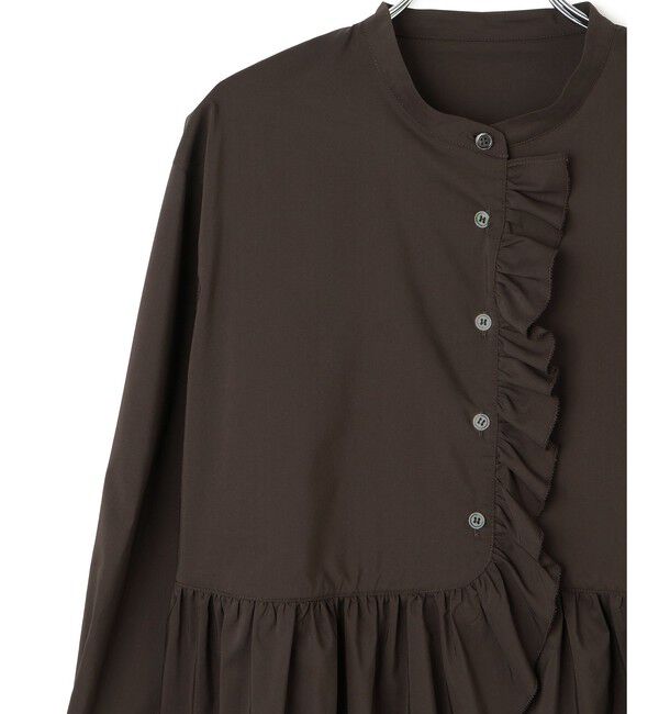 ADAM ET ROPE'「【サステナブル】ロングスリーブフリルブラウス」|シャツ・ブラウス|