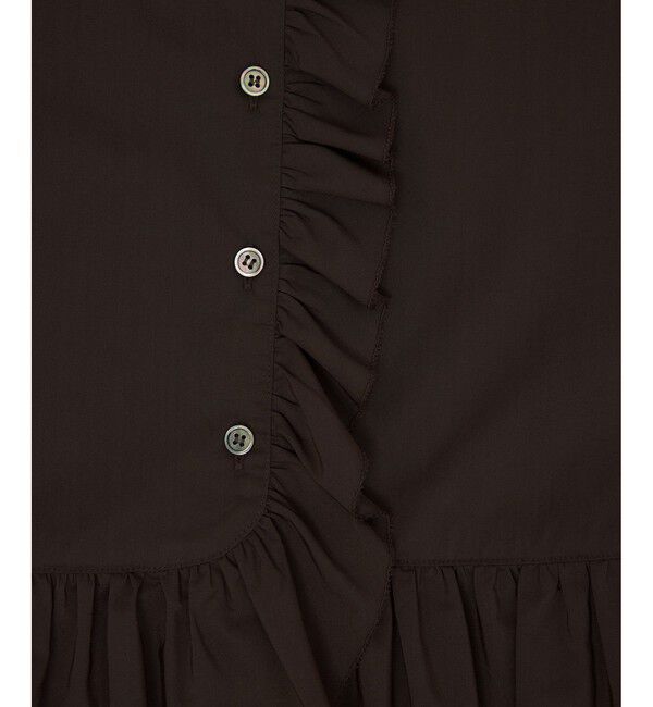 ADAM ET ROPE'「【サステナブル】ロングスリーブフリルブラウス」|シャツ・ブラウス|