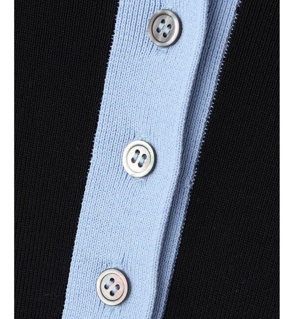 ADAM ET ROPE'「【WEB限定】ハーフスリーブバイカラーポロニット」|ポロシャツ|