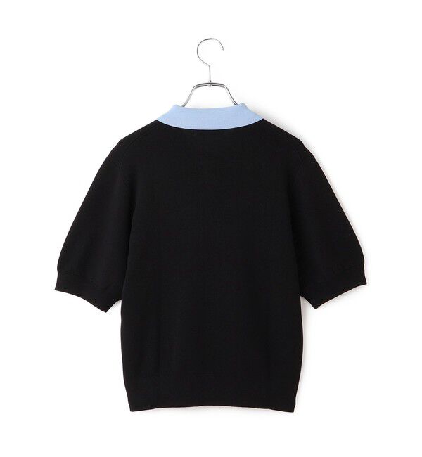 ADAM ET ROPE'「【WEB限定】ハーフスリーブバイカラーポロニット」|ポロシャツ|