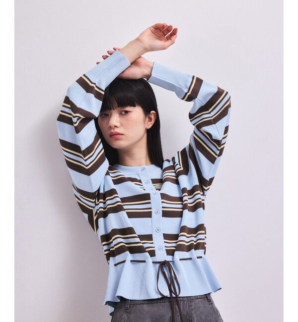 ADAM ET ROPE'「【WEB限定】バイカラーカーディガン」|カーディガン|