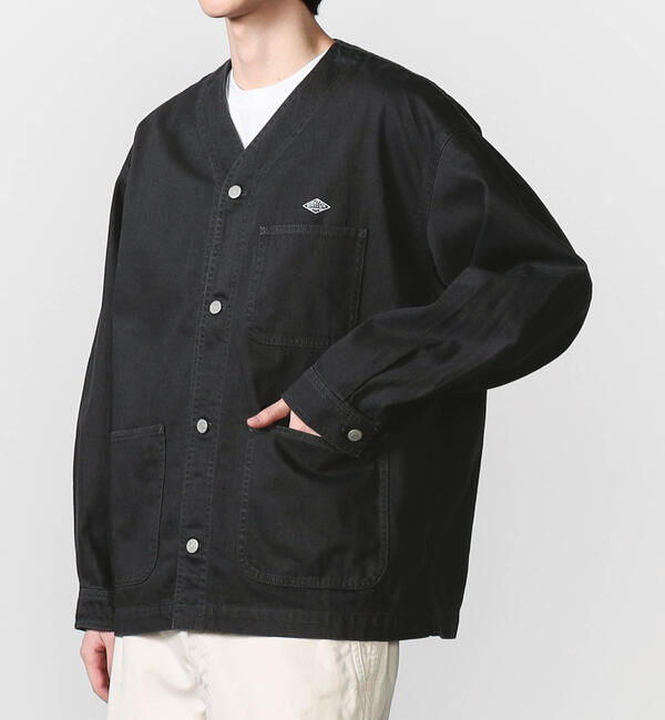 DANTON「DANTON | ドリル カラーレスジャケット MEN」|デニムジャケット|