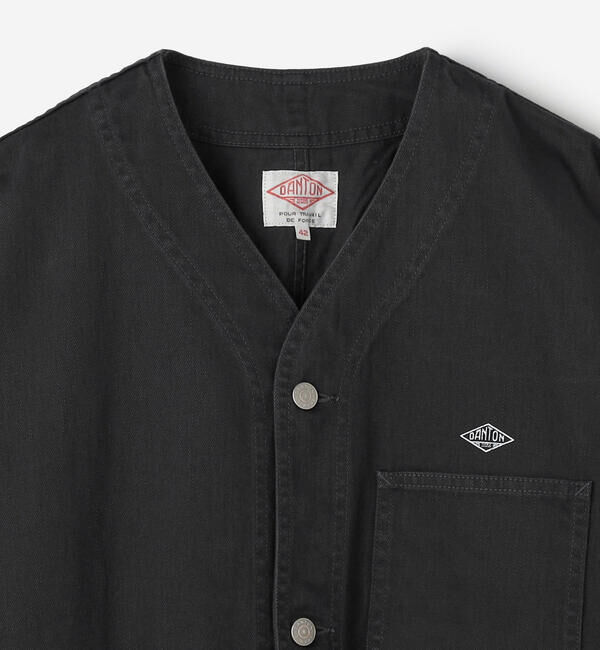DANTON「DANTON | ドリル カラーレスジャケット MEN」|デニムジャケット|