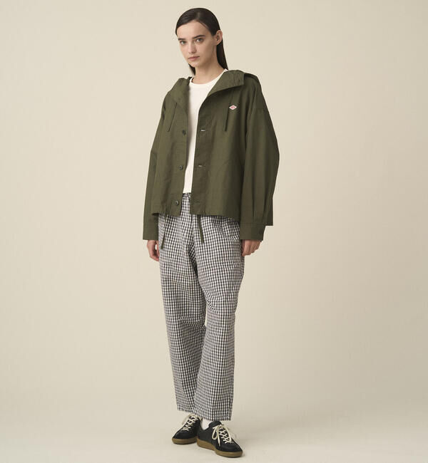 DANTON「DANTON | コットンリネンダンプ ショートフードジャケット WOMEN」|テーラードジャケット|