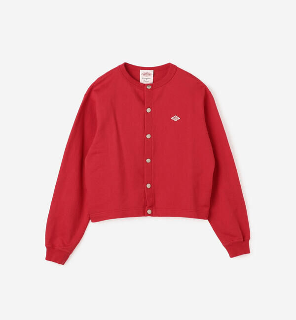 DANTON「DANTON | コットンテリー クルーネックカーディガン WOMEN」|その他|RED