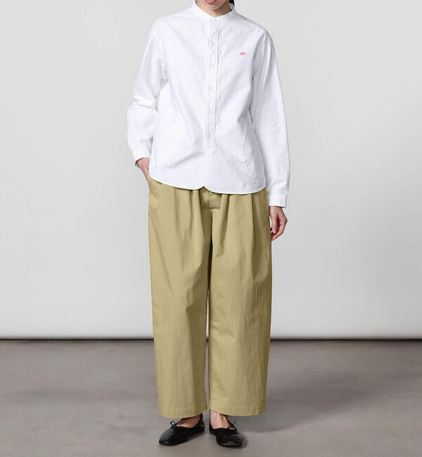 DANTON「DANTON | コットンナイロンツイル 2タックワイドイージーパンツ WOMEN」|チノ|