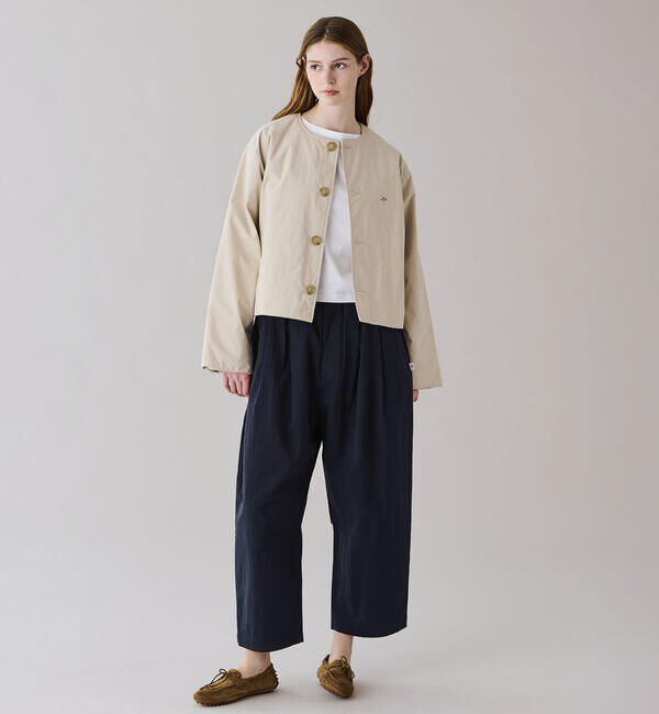 DANTON「DANTON | コットンナイロンツイル 2タックワイドイージーパンツ WOMEN」|チノ|