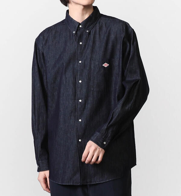 DANTON「DANTON | デニムダンガリー ボタンダウン長袖シャツ MEN」|シャツ・ブラウス|