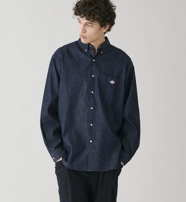 DANTON「DANTON | デニムダンガリー ボタンダウン長袖シャツ MEN」|シャツ・ブラウス|
