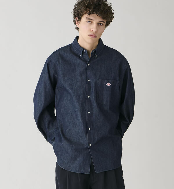 DANTON「DANTON | デニムダンガリー ボタンダウン長袖シャツ MEN」|シャツ・ブラウス|