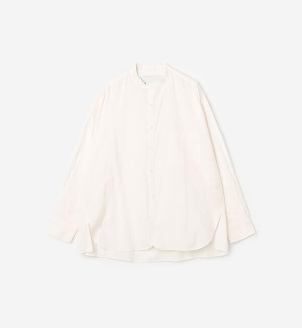  「TICCA | コットン ノーカラーシャツ WOMEN」|シャツ・ブラウス|WHITE