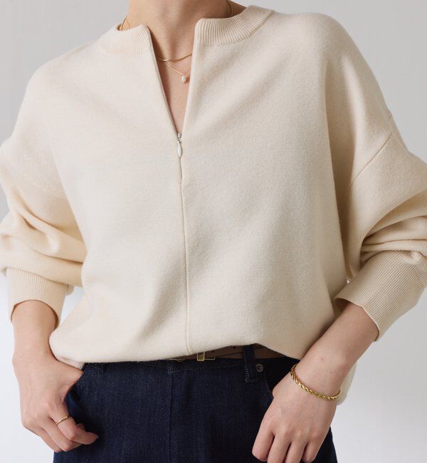  「ジップスウェットライクニット」|ニット・セーター|