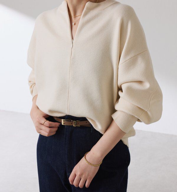  「ジップスウェットライクニット」|ニット・セーター|