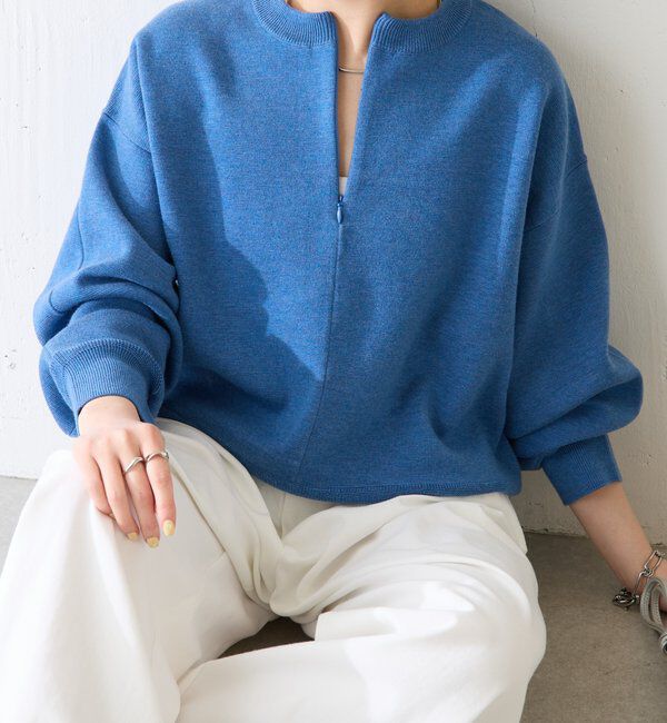  「ジップスウェットライクニット」|ニット・セーター|