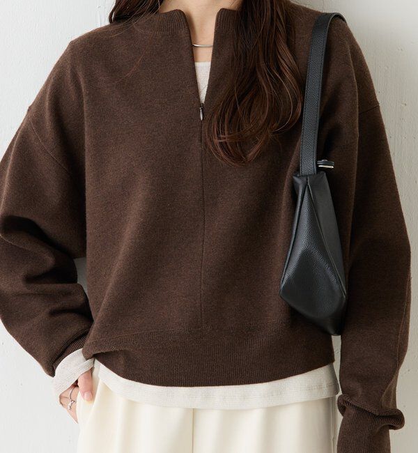  「ジップスウェットライクニット」|ニット・セーター|