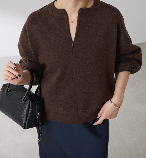  「ジップスウェットライクニット」|ニット・セーター|