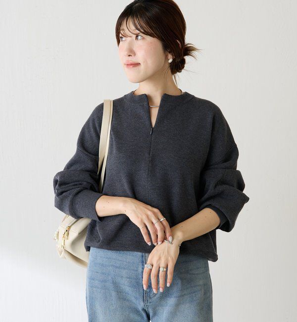  「ジップスウェットライクニット」|ニット・セーター|