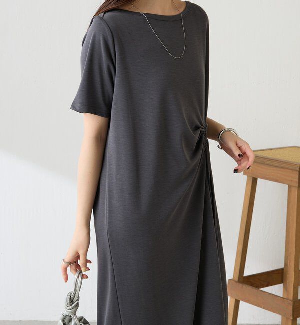  「【接触冷感】フロントドロストカットワンピース」|ワンピース|