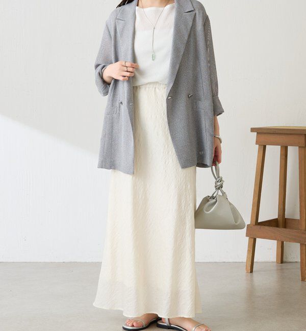  「【上品見え】シアージャガードフレアスカート」|スカート|