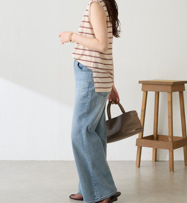  「シアーボーダーナンバーロゴノースリーブ」|Tシャツ・カットソー|