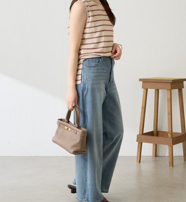  「シアーボーダーナンバーロゴノースリーブ」|Tシャツ・カットソー|