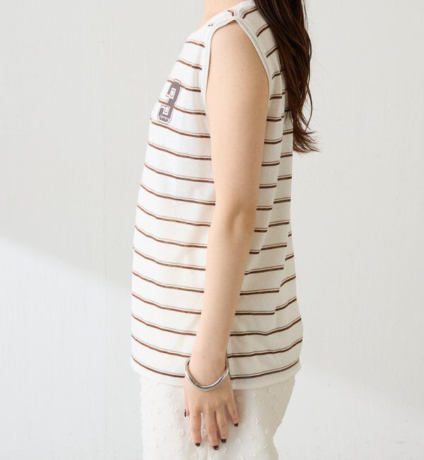  「シアーボーダーナンバーロゴノースリーブ」|Tシャツ・カットソー|