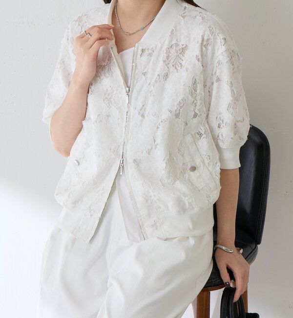  「ローン&times;レースキルトブルゾン」|ベスト・ジレ|