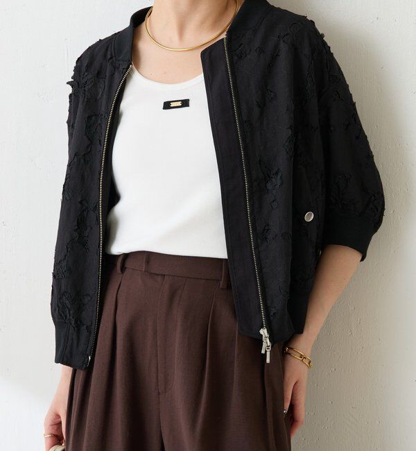  「ローン&times;レースキルトブルゾン」|ベスト・ジレ|