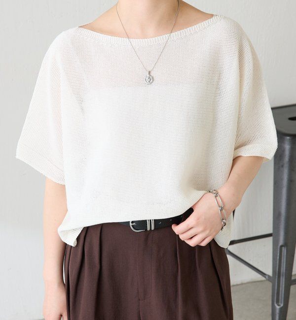  「【二の腕カバー】シャーリーカーンハーフスリーブニット」|ニット・セーター|