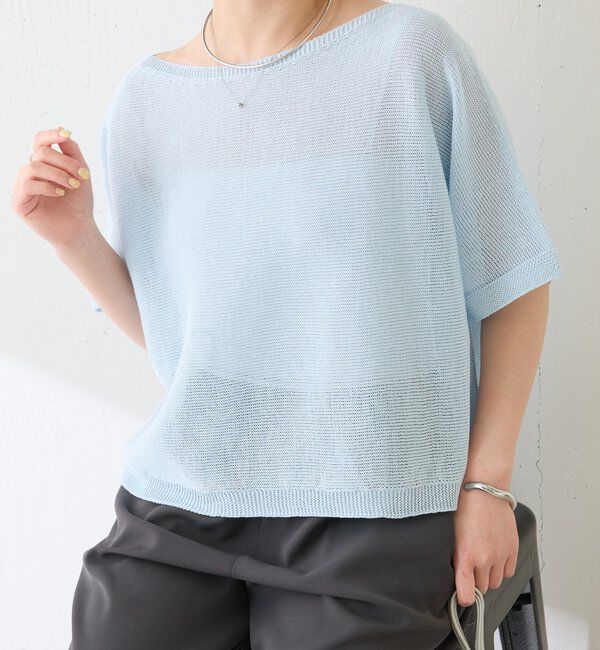  「【二の腕カバー】シャーリーカーンハーフスリーブニット」|ニット・セーター|