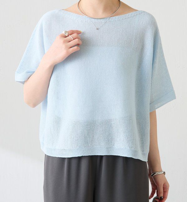  「【二の腕カバー】シャーリーカーンハーフスリーブニット」|ニット・セーター|