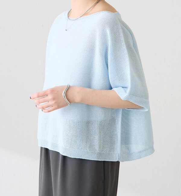  「【二の腕カバー】シャーリーカーンハーフスリーブニット」|ニット・セーター|