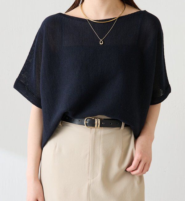  「【二の腕カバー】シャーリーカーンハーフスリーブニット」|ニット・セーター|