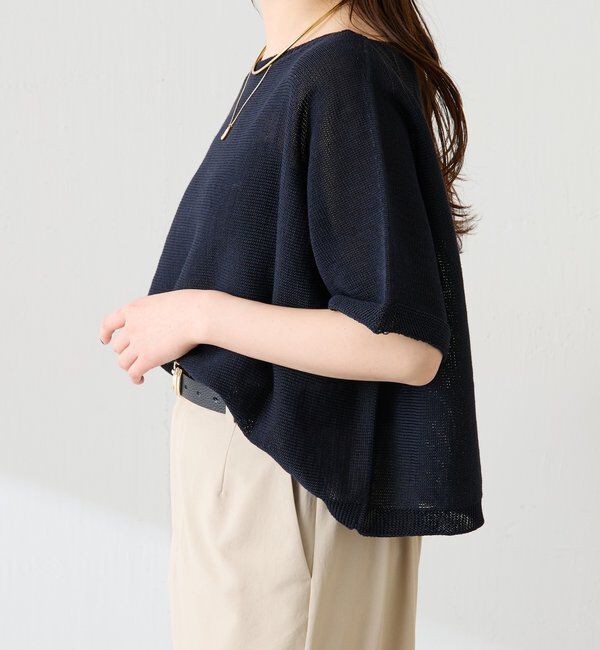  「【二の腕カバー】シャーリーカーンハーフスリーブニット」|ニット・セーター|