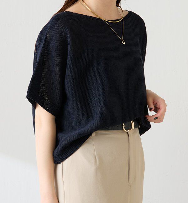  「【二の腕カバー】シャーリーカーンハーフスリーブニット」|ニット・セーター|