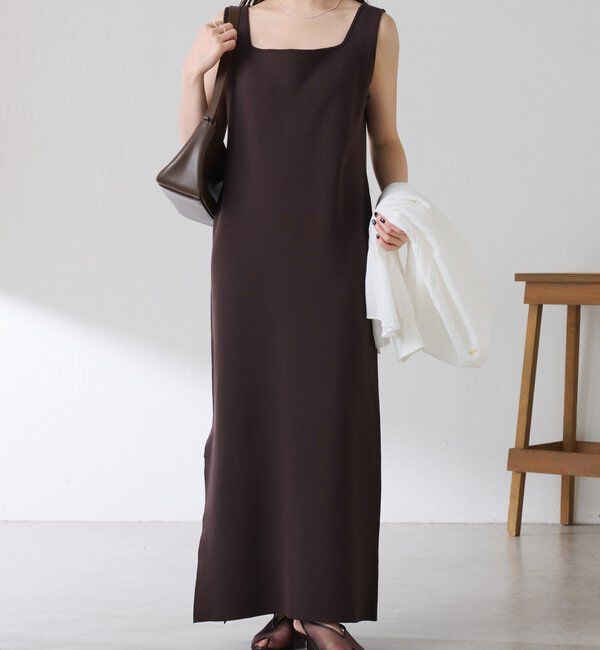  「【前後２通り/２サイズ展開】ミラノリブニットワンピース」|ワンピース|