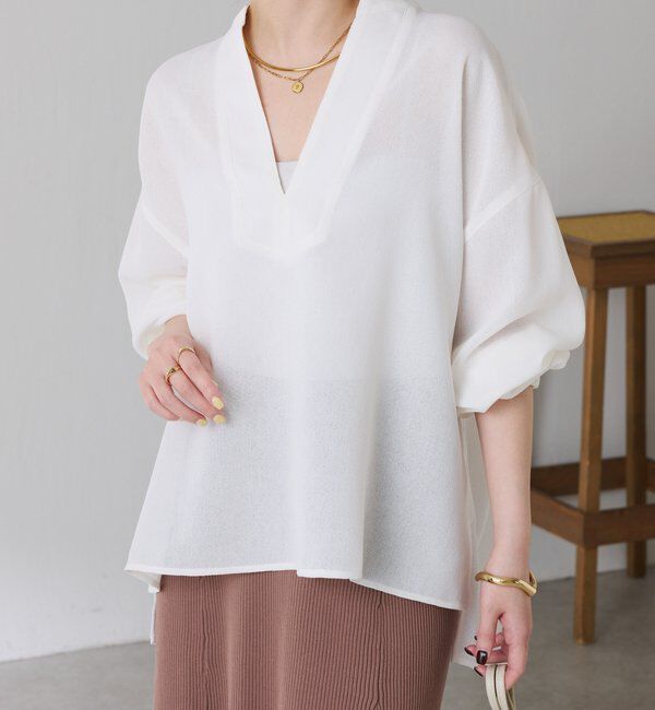  「【夏にも着れる長袖】ヴィンテージメッシュブラウス」|シャツ・ブラウス|
