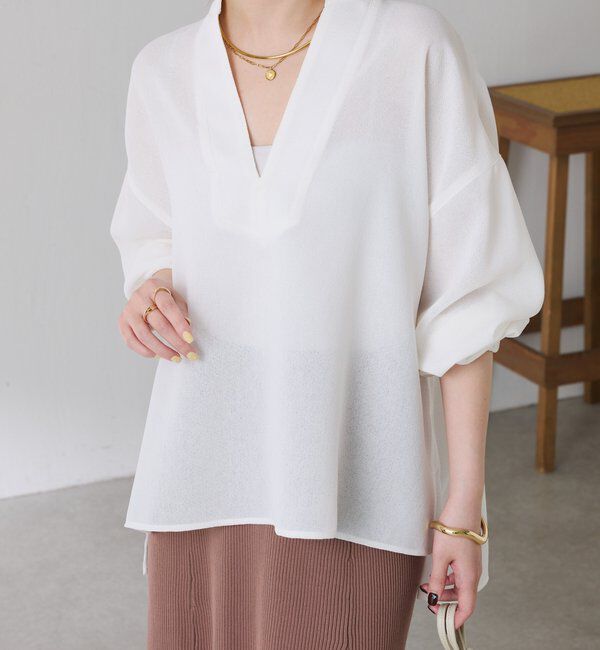  「【夏にも着れる長袖】ヴィンテージメッシュブラウス」|シャツ・ブラウス|