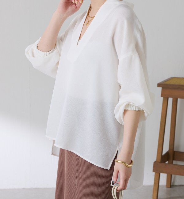  「【夏にも着れる長袖】ヴィンテージメッシュブラウス」|シャツ・ブラウス|