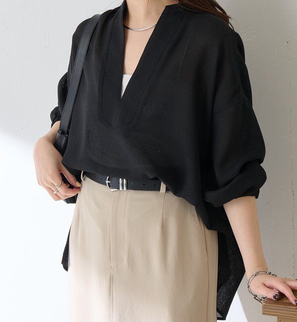  「【夏にも着れる長袖】ヴィンテージメッシュブラウス」|シャツ・ブラウス|