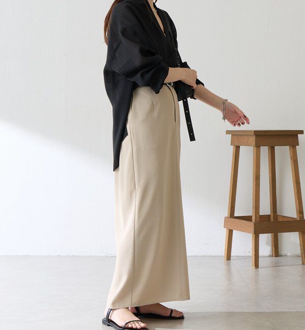  「【高機能/２サイズ展開】ジャージタイトスカート/セットアップ可」|スカート|