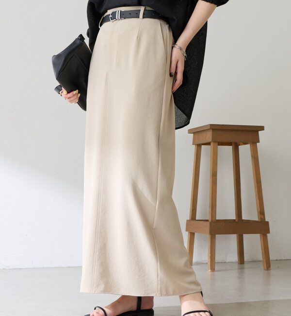  「【高機能/２サイズ展開】ジャージタイトスカート/セットアップ可」|スカート|