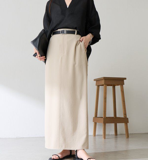  「【高機能/２サイズ展開】ジャージタイトスカート/セットアップ可」|スカート|