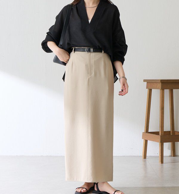  「【高機能/２サイズ展開】ジャージタイトスカート/セットアップ可」|スカート|